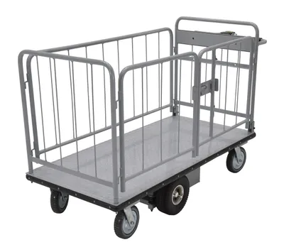 Vestil EMHC-2860-2 electric material handling cart shown from an alternate angle