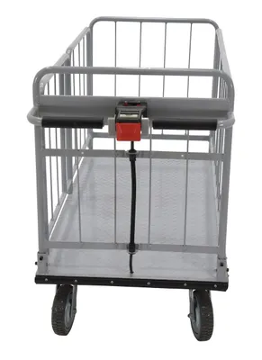 Vestil EMHC-2860-2 electric material handling cart shown from an alternate angle