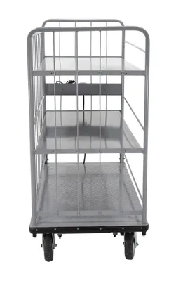 Vestil EMHC-2860-4 electric material handling cart shown from an alternate angle