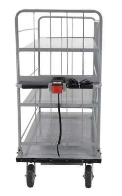 Vestil EMHC-2860-4 electric material handling cart shown from an alternate angle