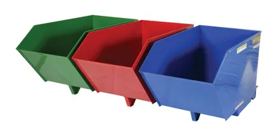 Vestil ENVIR-BIN triple-bin recycling hopper shown from an alternate angle
