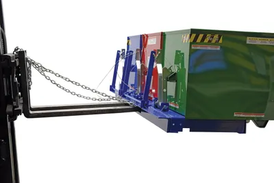 Vestil ENVIR-BIN triple-bin recycling hopper shown from an alternate angle