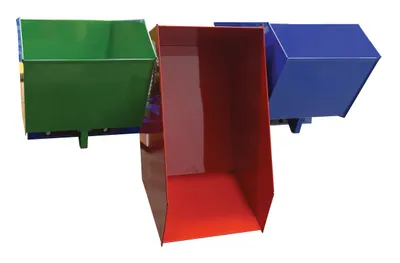 Vestil ENVIR-BIN triple-bin recycling hopper shown from an alternate angle