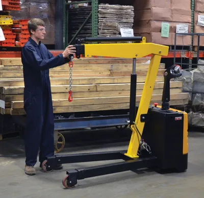 Vestil EPFC-25 electric powered floor crane shown from an alternate angle