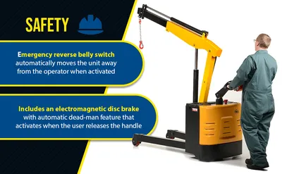 Vestil EPFC-25 electric powered floor crane feature highlights