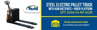 Vestil EPT-2048-45-RP-AGM fully powered electric pallet truck feature highlights