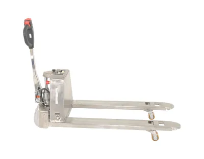 Vestil EPT-2748-30-SS stainless steel fully electric pallet truck shown from an alternate angle