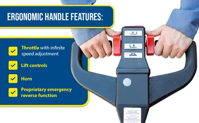 Vestil EPT-2748-45-AGM fully powered electric pallet truck feature highlights