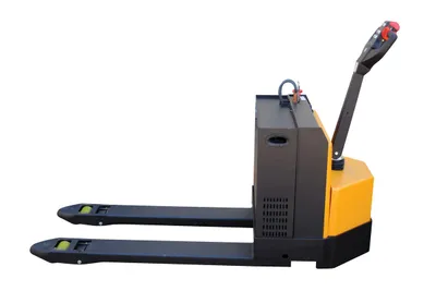 Vestil EPT-2748-45 fully powered electric pallet truck shown from an alternate angle