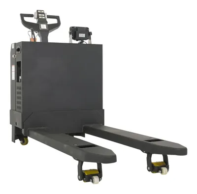 Vestil EPT-2748-45-SCL electric pallet trucks with scale shown from an alternate angle