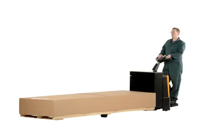 Vestil EPT-2796-45 fully powered electric pallet truck shown from an alternate angle