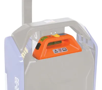 Vestil EPT-33-BATT fully powered electric pallet truck shown from an alternate angle