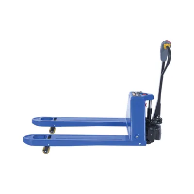 Vestil EPT-CFR-2748-40 electric pallet truck for cold room shown from an alternate angle