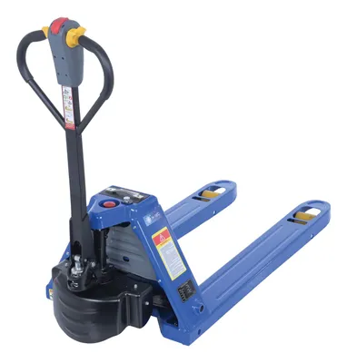 Vestil EPT-CFR-2748-40 electric pallet truck for cold room shown from an alternate angle