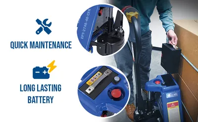 Vestil EPT-CFR-2748-40 electric pallet truck for cold room feature highlights