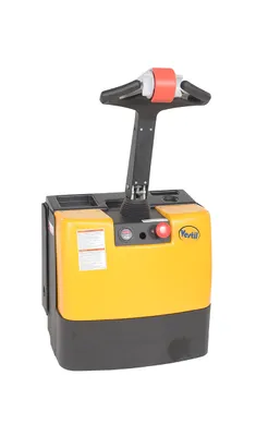 Vestil EPT-SF-1232-26 electric pallet truck with single fork shown from an alternate angle