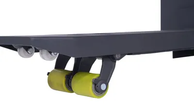 Vestil EPT-SF-1240-26-SCL single fork electric pallet truck w scale shown from an alternate angle