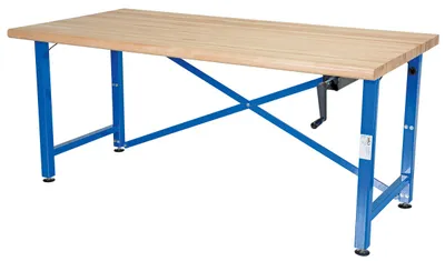 Vestil EWB-7236 manual adjustable ergonomic work benche shown from an alternate angle