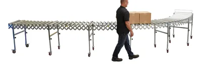 Vestil EXCNV-R-24-24 expandable roller conveyor shown from an alternate angle
