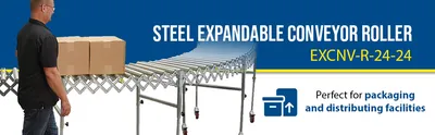 Vestil EXCNV-R-24-24 expandable roller conveyor feature highlights