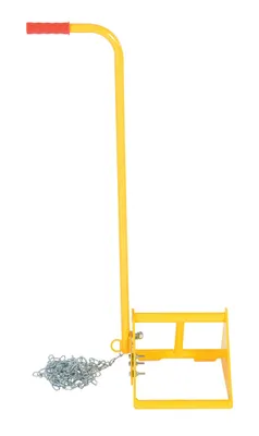 Vestil FAB-10-ERGO ergo-handle wheel chock shown from an alternate angle