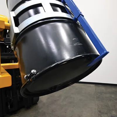 Vestil FDA-550 plastic & fiber drum adapters and other upgrade shown from an alternate angle