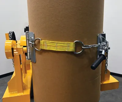 Vestil FDA-800 plastic & fiber drum adapters and other upgrade shown from an alternate angle