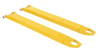 Vestil Steel Pin Style Fork Extensions 4 In. x 48 In. 4000 Lb. Capacity Yellow