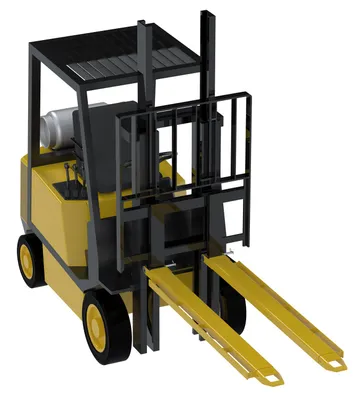 Vestil FE-4-72-P-LR fork extensions with side brackets for load strap shown from an alternate angle