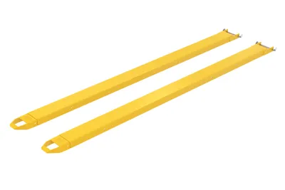 Vestil Steel Pin Style Fork Extensions 5 In. x 108 In. 4000 Lb. Capacity Yellow
