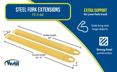 Vestil FE-5-60 loop-style fork extension feature highlights