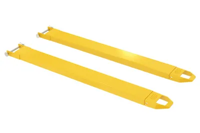 Vestil Steel Pin Style Fork Extensions 5 In. x 60 In. 4,000 Lb. Capacity Yellow