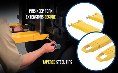 Vestil FE-6-120-P pin style fork extension feature highlights