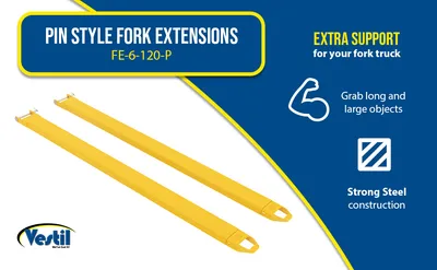 Vestil FE-6-120-P pin style fork extension feature highlights