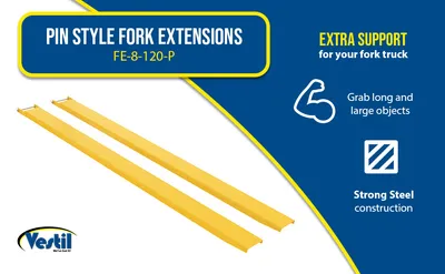 Vestil FE-8-120-P pin style fork extension feature highlights