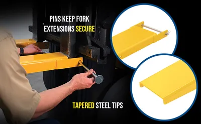 Vestil FE-8-54-P pin style fork extension feature highlights