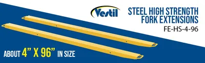 Vestil FE-HS-4-96 high strength fork extension feature highlights