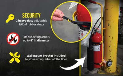 Vestil FEC-1 fire extinguisher carrier feature highlights
