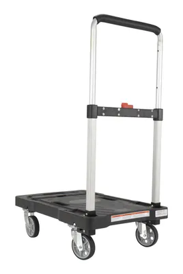Vestil FF-FPT-1627 fold-flat plastic cart shown from an alternate angle