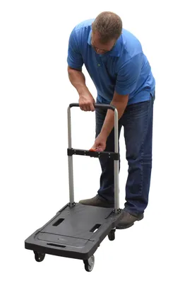 Vestil FF-FPT-1627 fold-flat plastic cart shown from an alternate angle