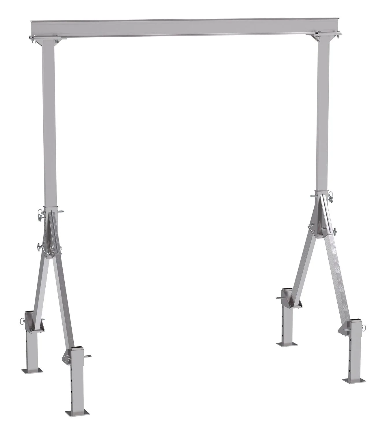 Vestil FHA-2-10-10-ALO fixed height aluminum gantry cranes with adjustable leveling option