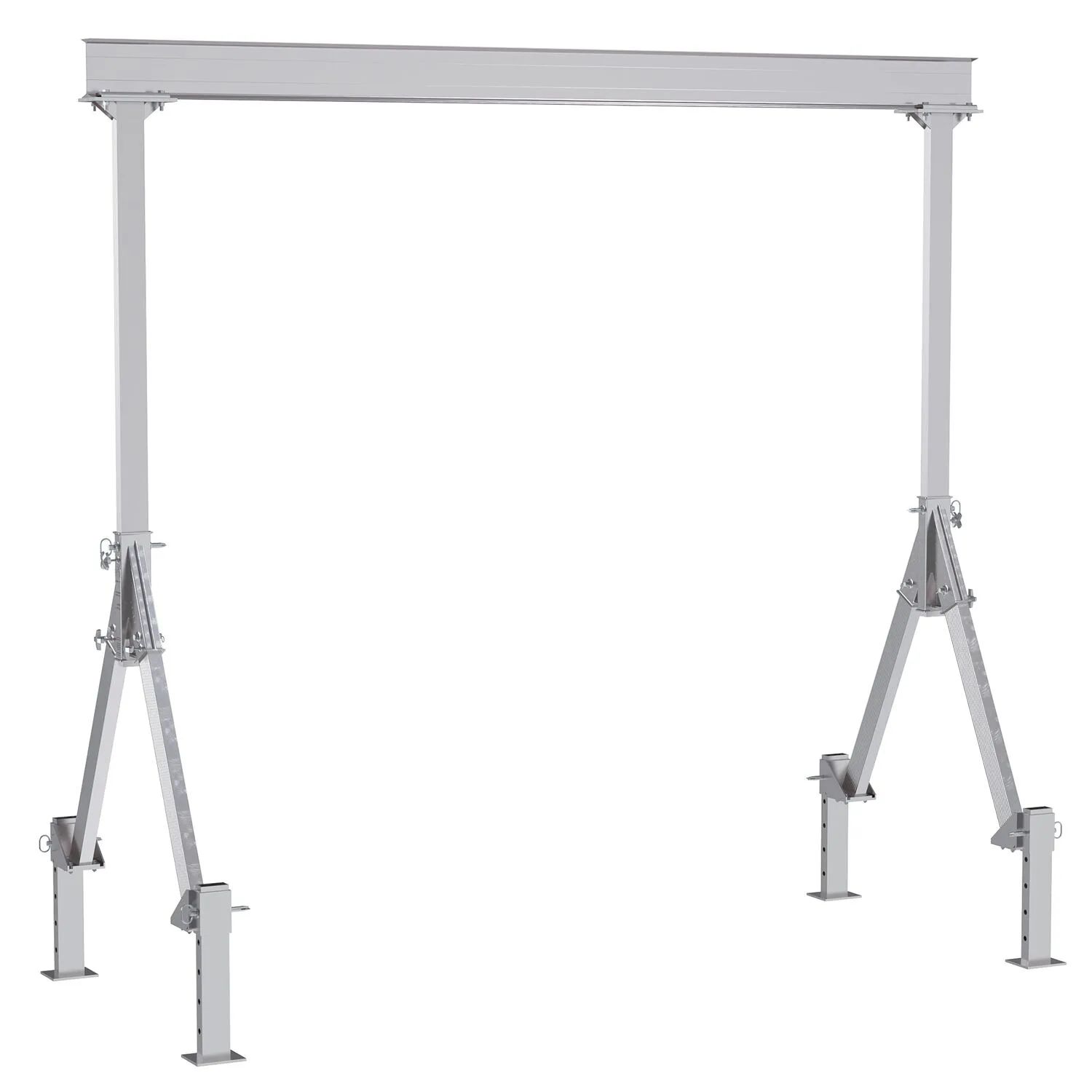 Vestil FHA-2-12-10-ALO fixed height aluminum gantry cranes with adjustable leveling option