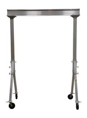 Vestil FHA-2-12-10 fixed height aluminum gantry crane shown from an alternate angle