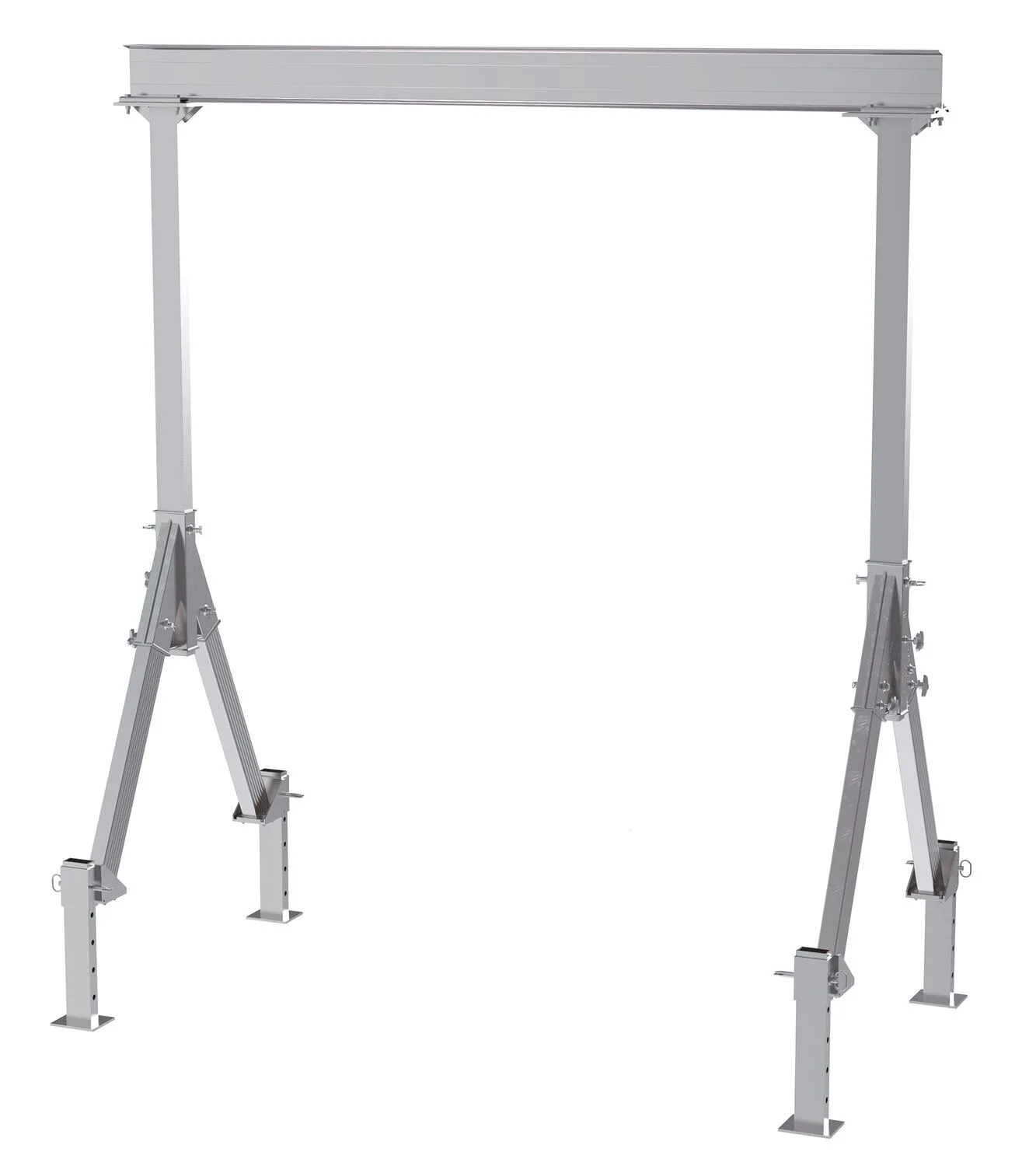 Vestil FHA-4-10-10-ALO fixed height aluminum gantry cranes with adjustable leveling option