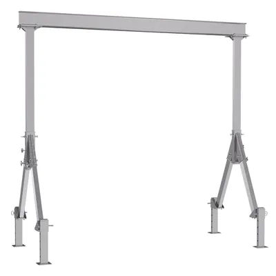 Vestil Aluminum Fixed Height Gantry Crane With Adjustable Leveling Option 12 ft. X 10 ft. 4000 lb. Capacity Silver