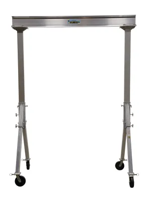 Vestil FHA-4-8-10 fixed height aluminum gantry crane shown from an alternate angle