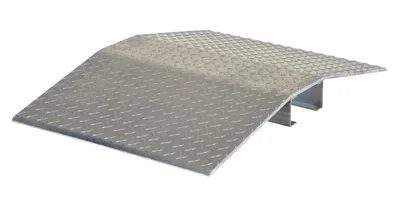 Vestil FHCR-24-36-4 fabricated aluminum hose & cable crossover shown from an alternate angle