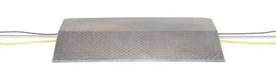 Vestil FHCR-48-40-8-4H fabricated aluminum hose & cable crossover shown from an alternate angle