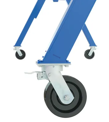 Vestil FHS-6-10-TLC fixed steel gantry cranes with total locking caster shown from an alternate angle