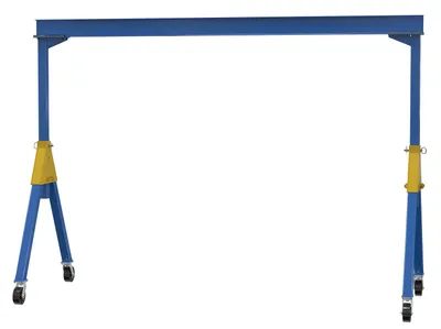Vestil Steel Knockdown Fixed Gantry Crane with Phenolic Casters 15 Ft. 4000 Lb. Capacity Blue